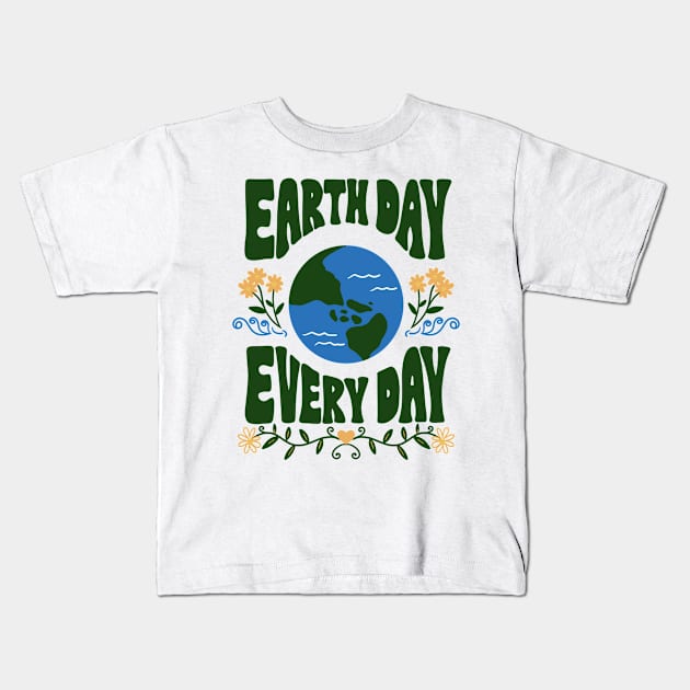 Earth Day Every Day Kids T-Shirt by RiyanRizqi